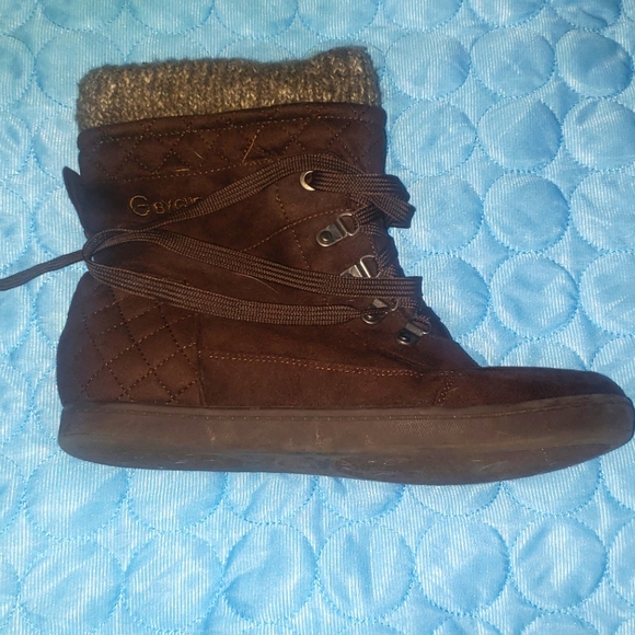 Brown Guess Boots Size 10 flat - Picture 3 of 5